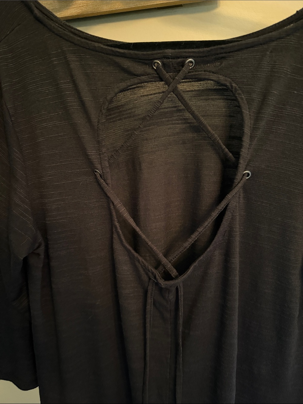 Maurices Black Lightweight Slub Knit Tunic Top - Picture 3 of 7